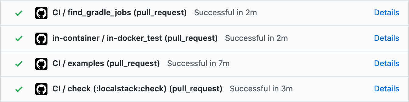 Localstack module CI timings